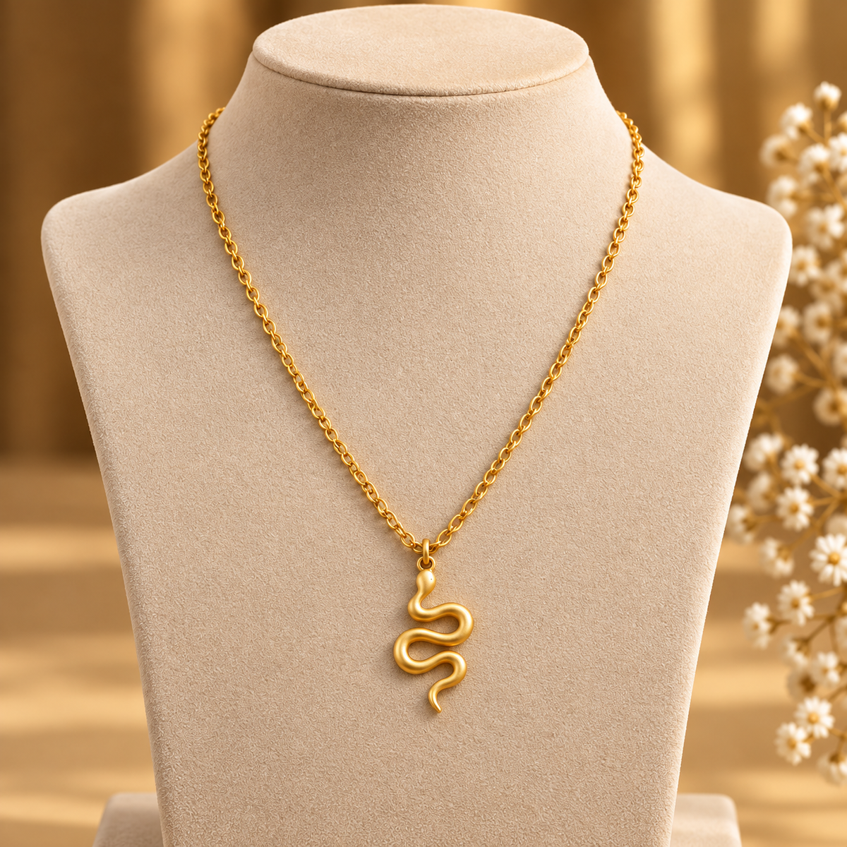 Serpentine Grace Snake Pendant Necklace