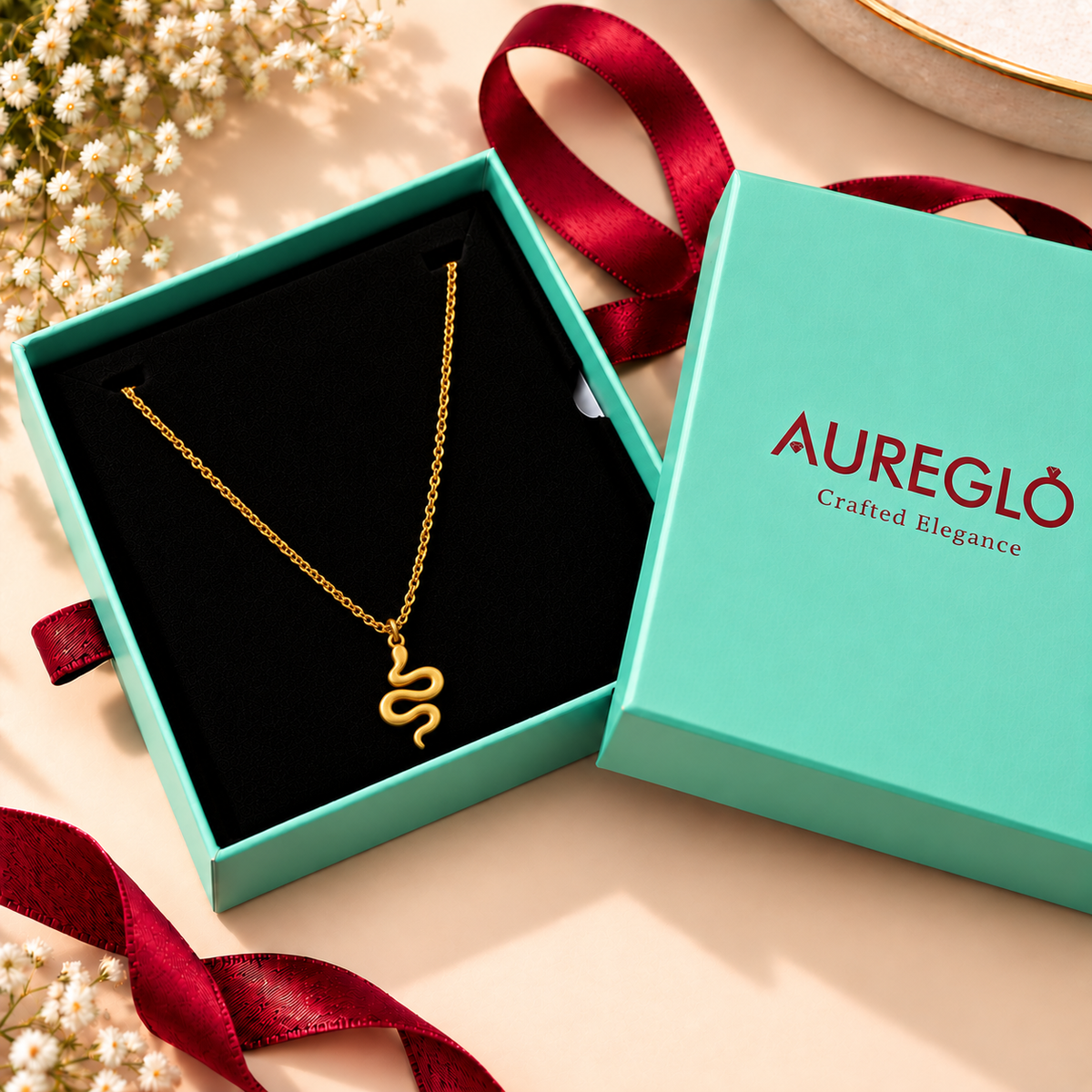 Serpentine Grace Snake Pendant Necklace