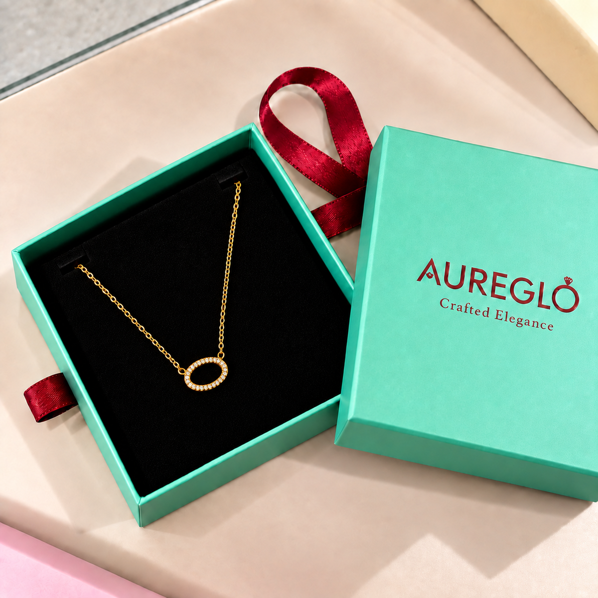 Halo Pavé Circle Necklace