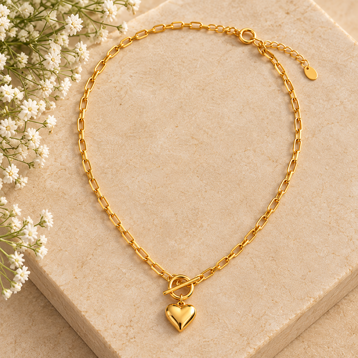 Toggle Heart Link Necklace