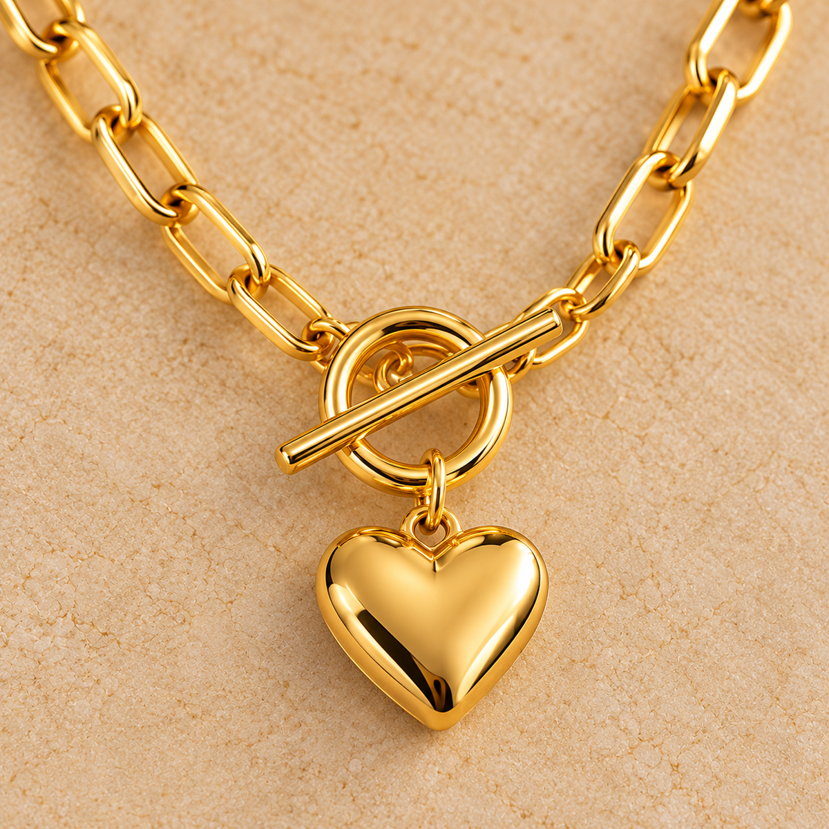 Toggle Heart Link Necklace
