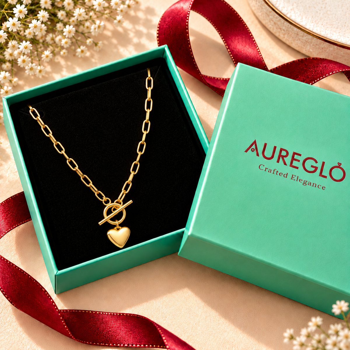 Toggle Heart Link Necklace