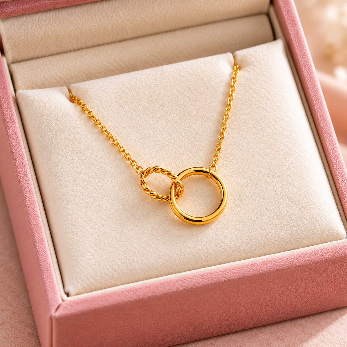 Linked Circle Pendant Necklace
