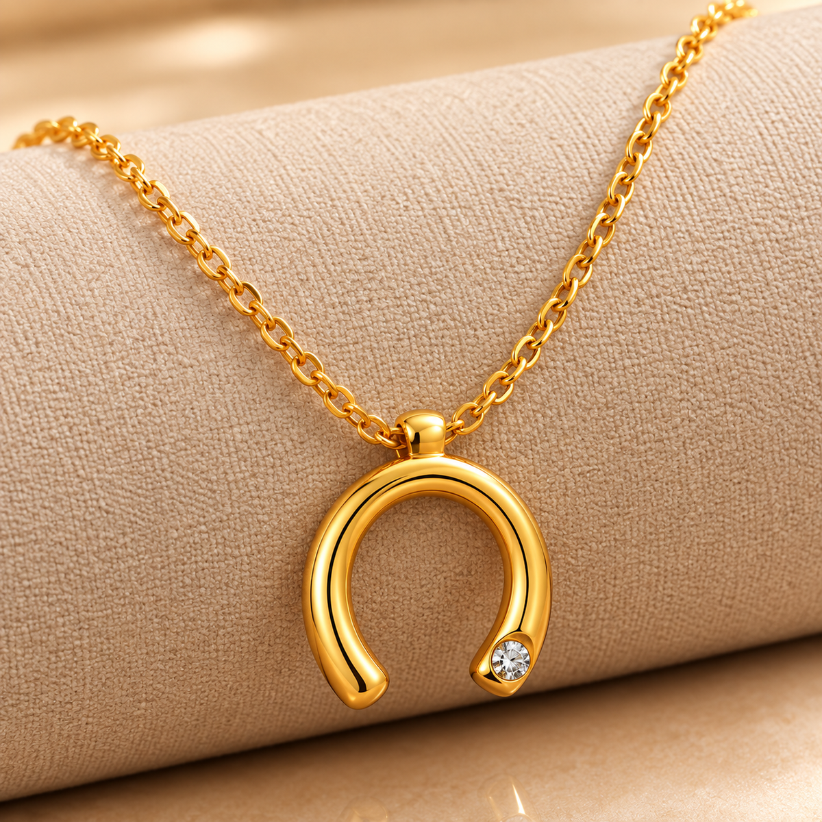 Crystal Horseshoe Pendant Necklace