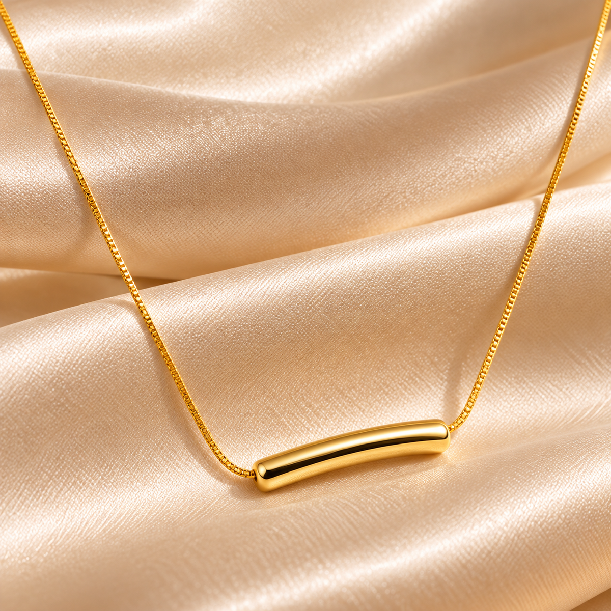 Sleek Curved Bar Necklace