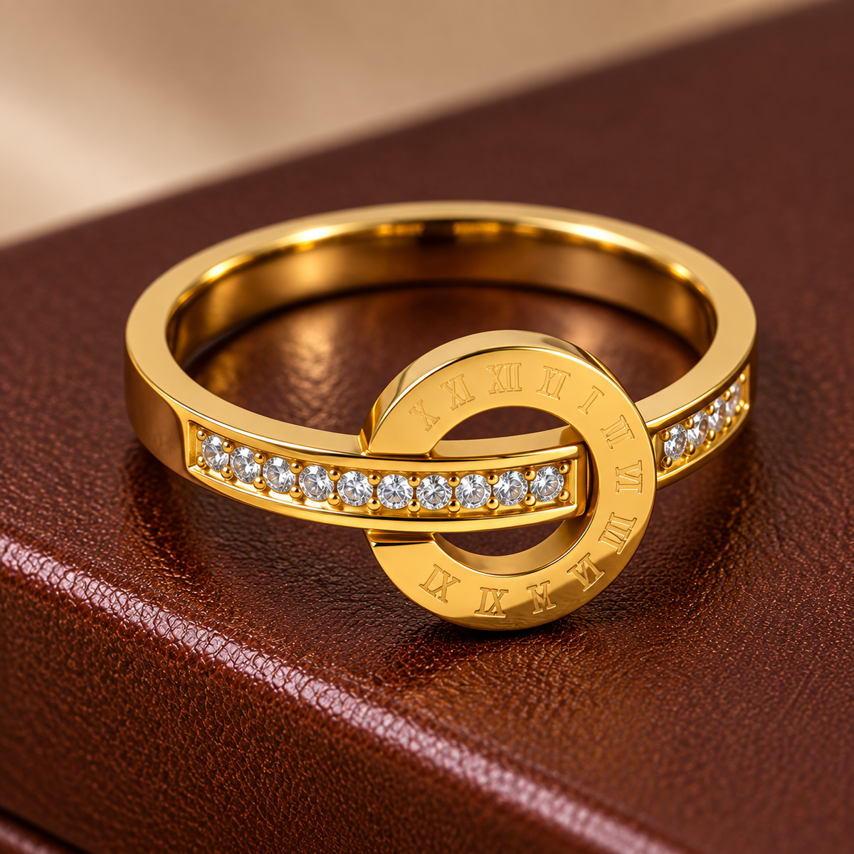 Roman Numeral Halo Ring