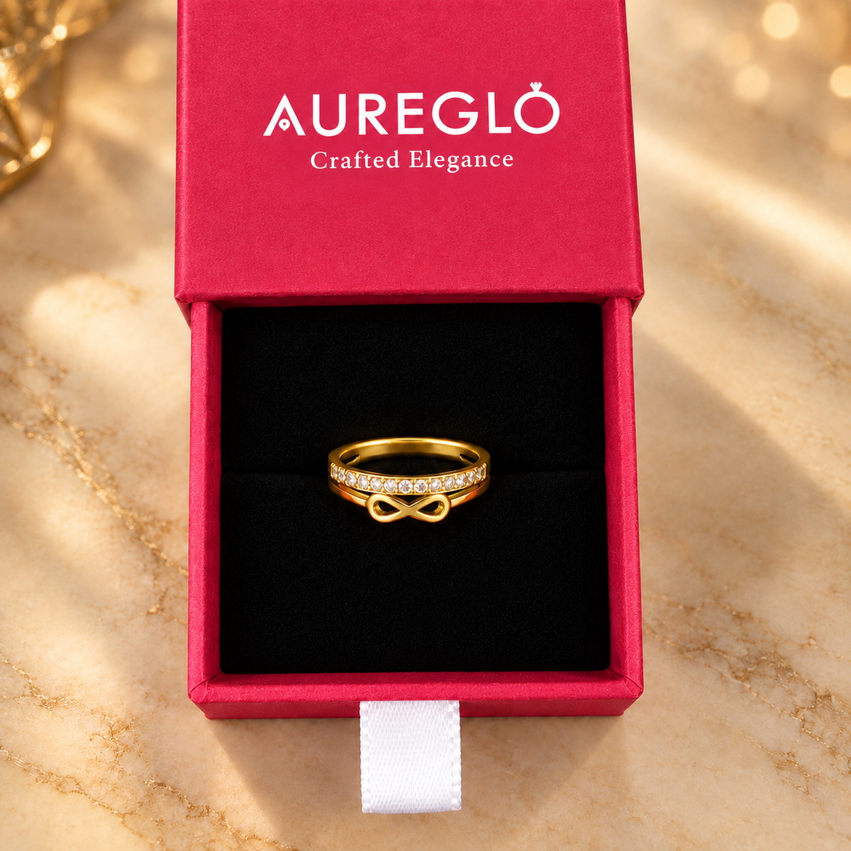 Infinity Pave Double-Band Ring