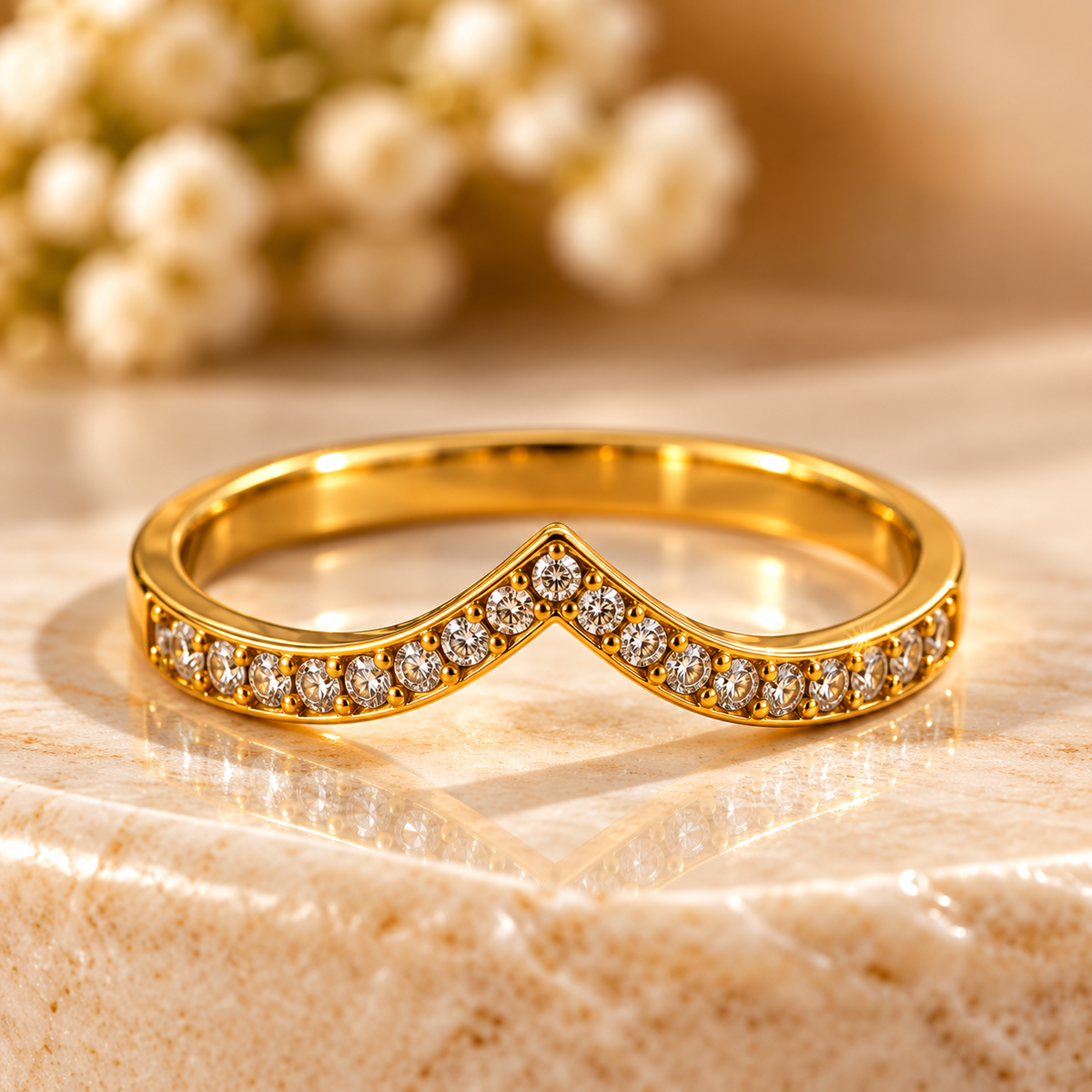 Celeste Chevron Spark Ring