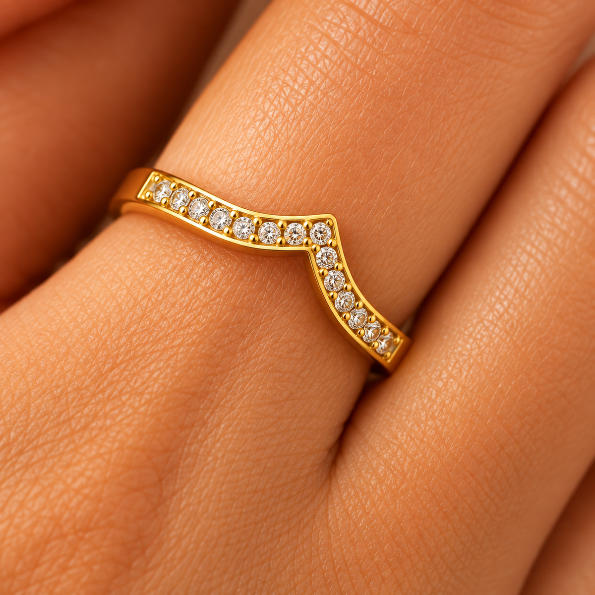 Celeste Chevron Spark Ring