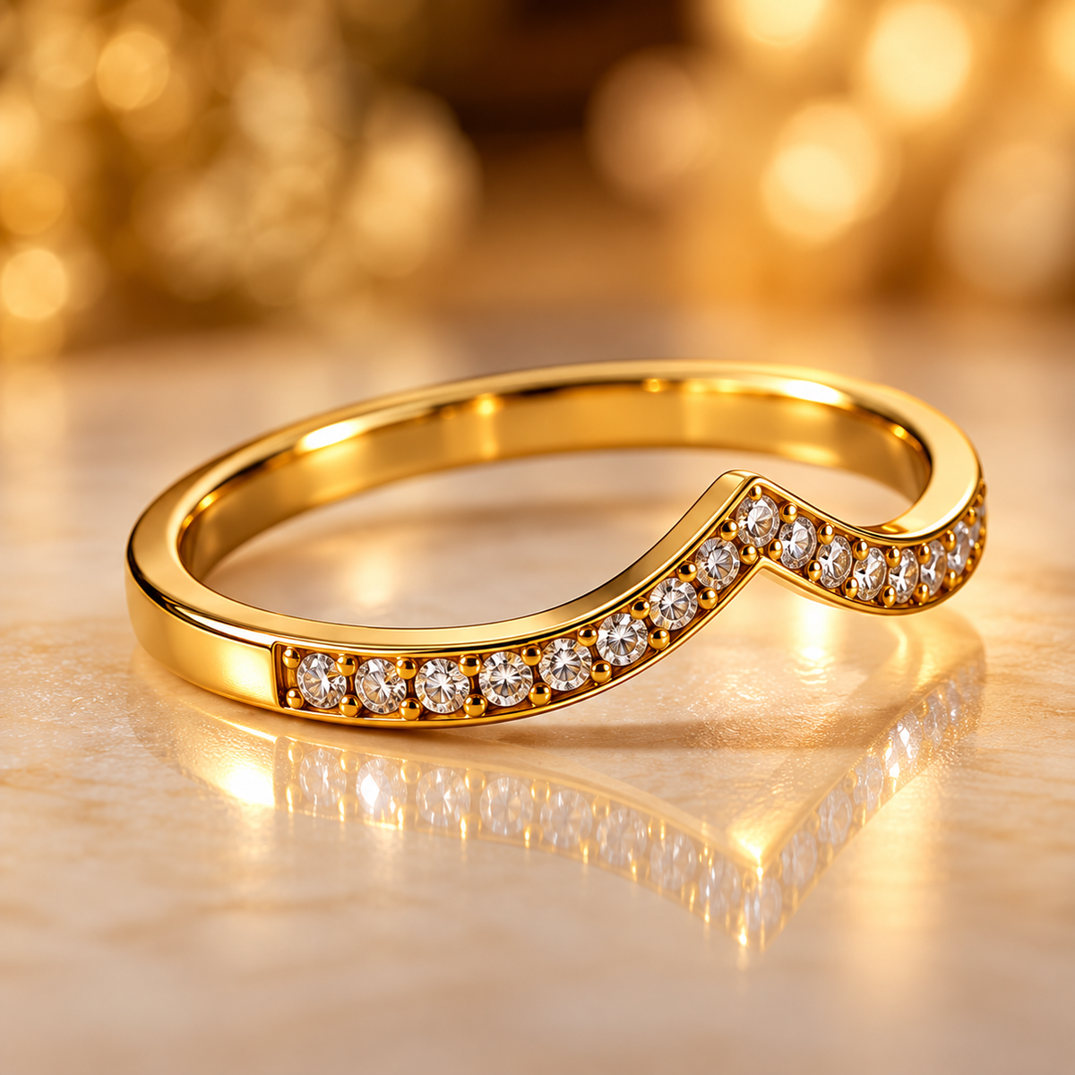 Celeste Chevron Spark Ring