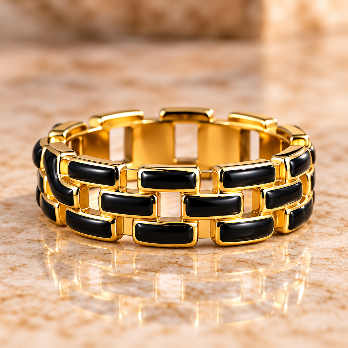 Noir Mosaic Link Ring
