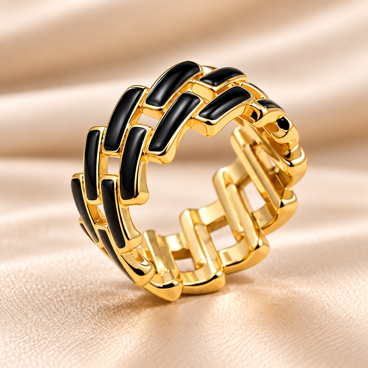 Noir Mosaic Link Ring