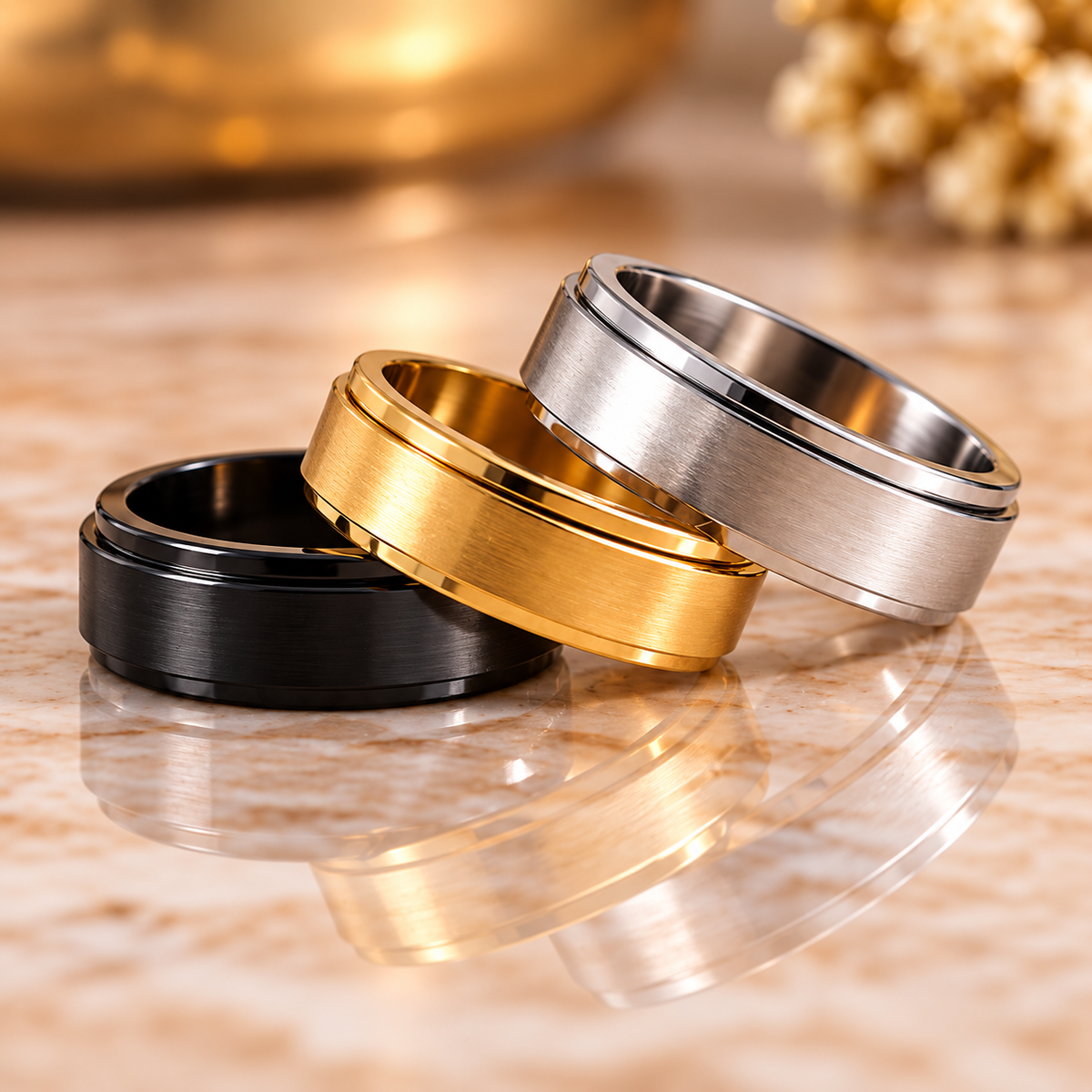 Orbit Groove Spinner Ring