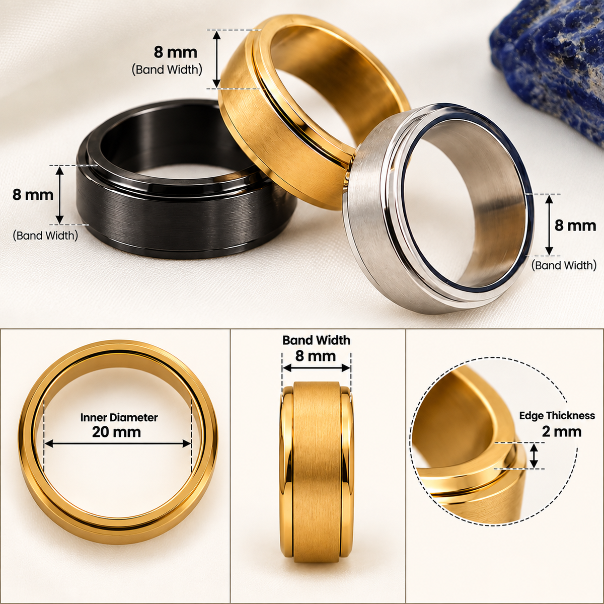 Orbit Groove Spinner Ring
