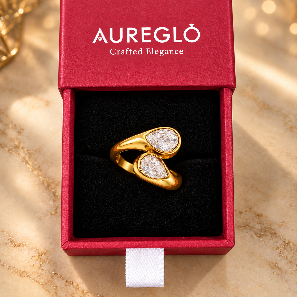 Élan Twin Teardrop Ring