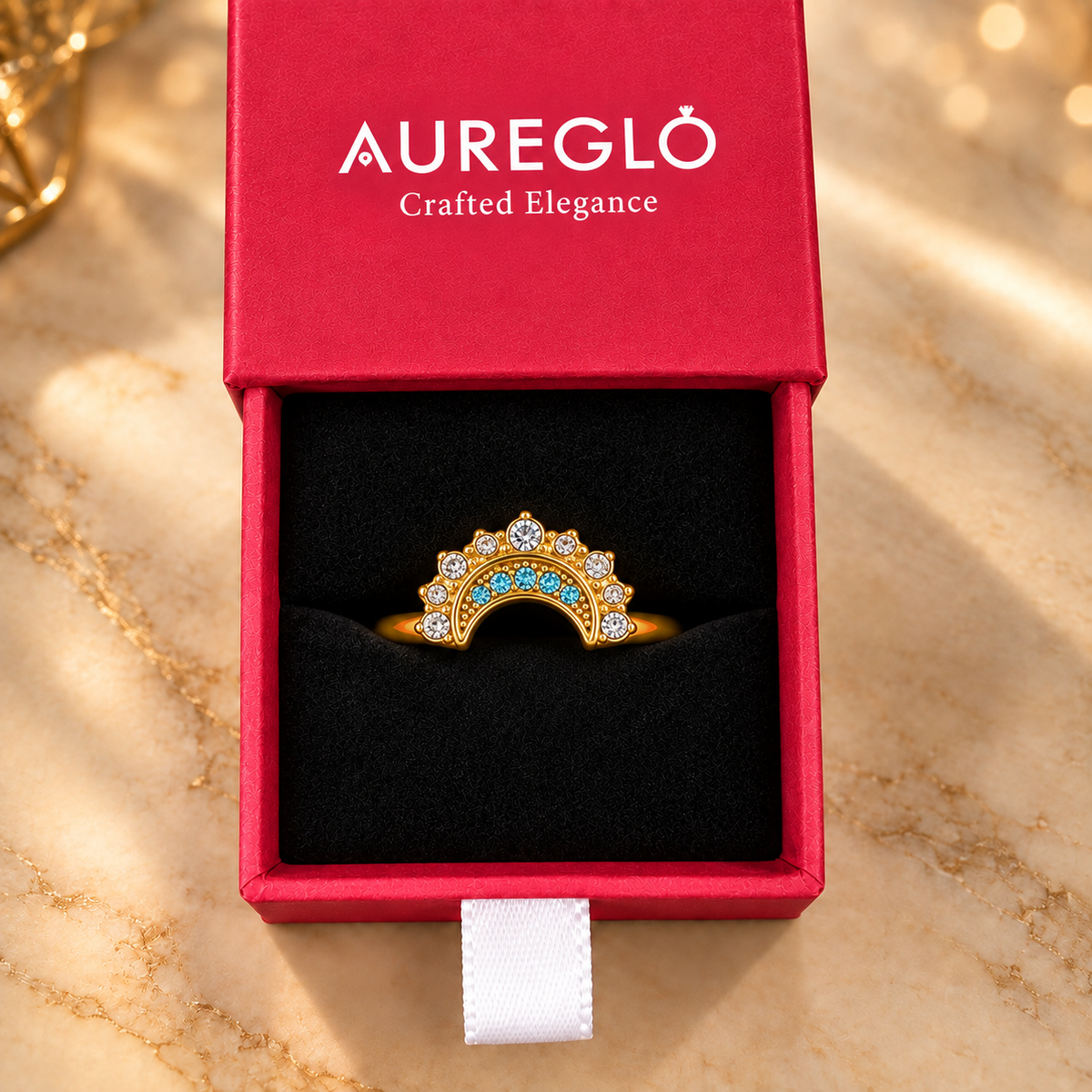 Arc-en-Ciel Azure Crown Ring