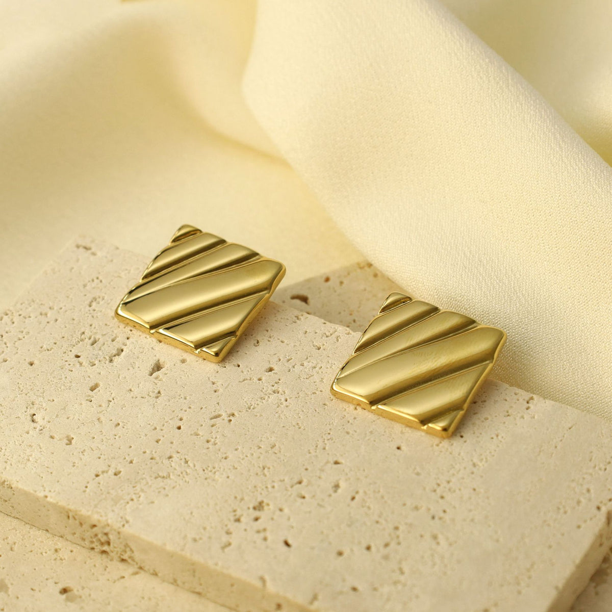 Elan Sculpted Square Studs