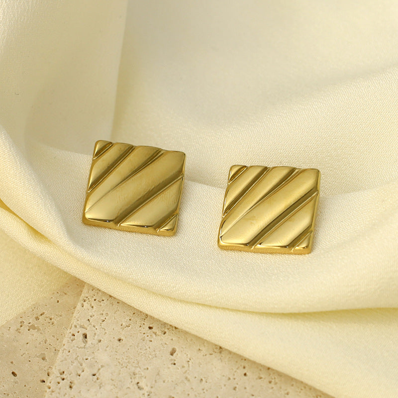Elan Sculpted Square Studs