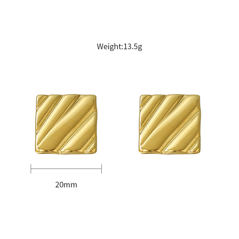 Elan Sculpted Square Studs