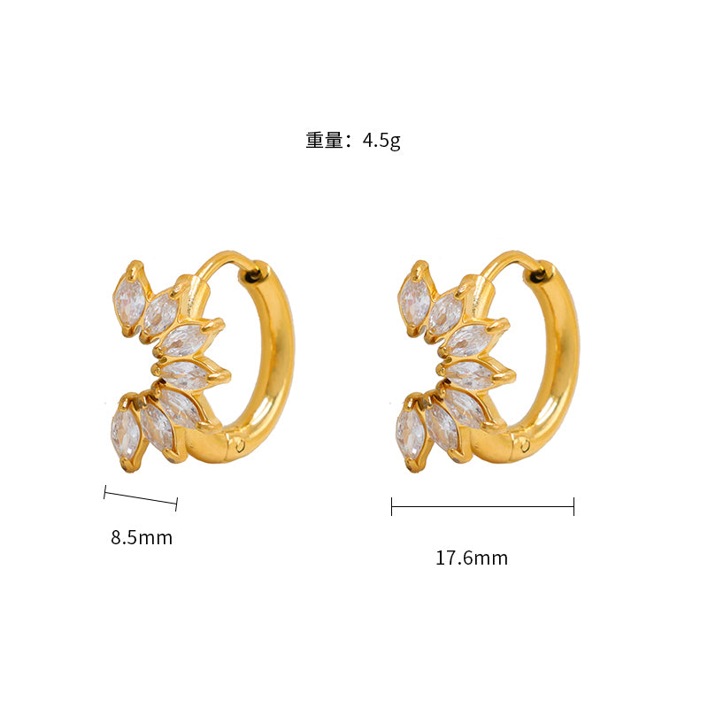 Laurel Marquise Crystal Hoops