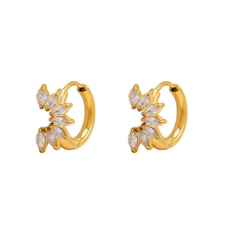 Laurel Marquise Crystal Hoops