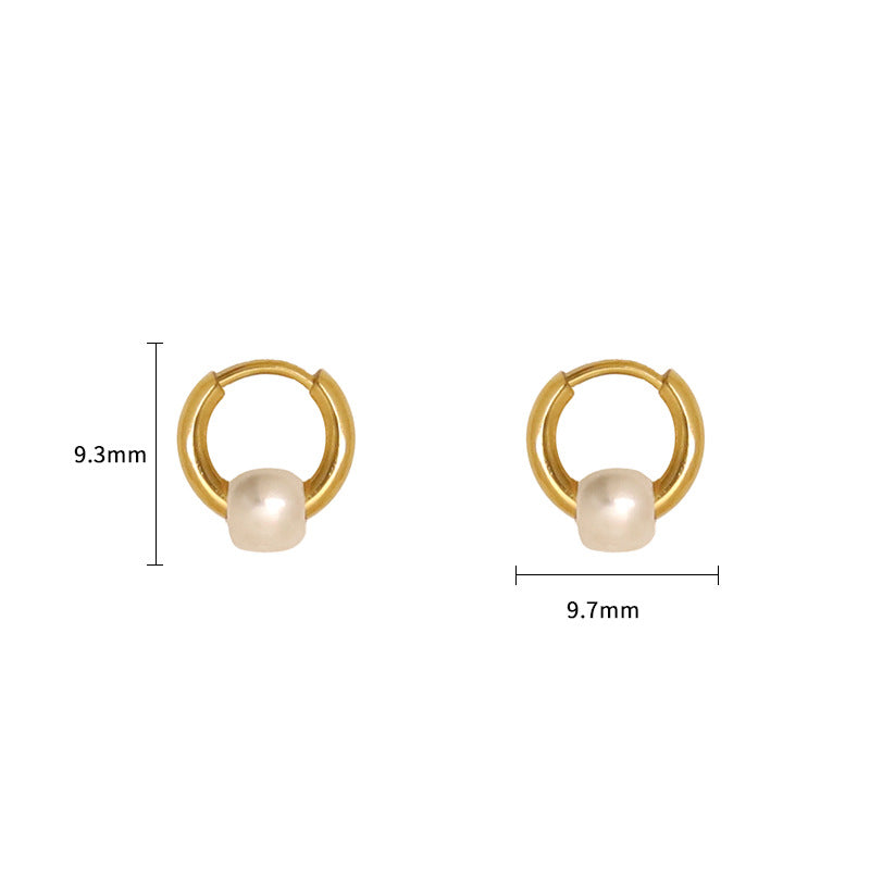 Luna Pearl Mini Hoops