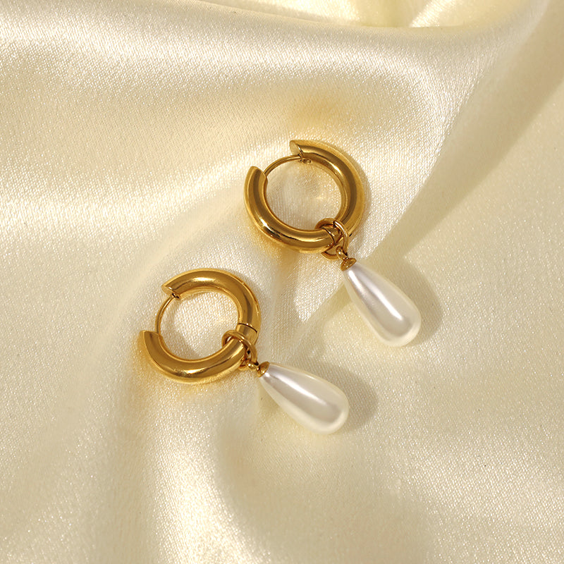 Perla Grande Drop Hoops
