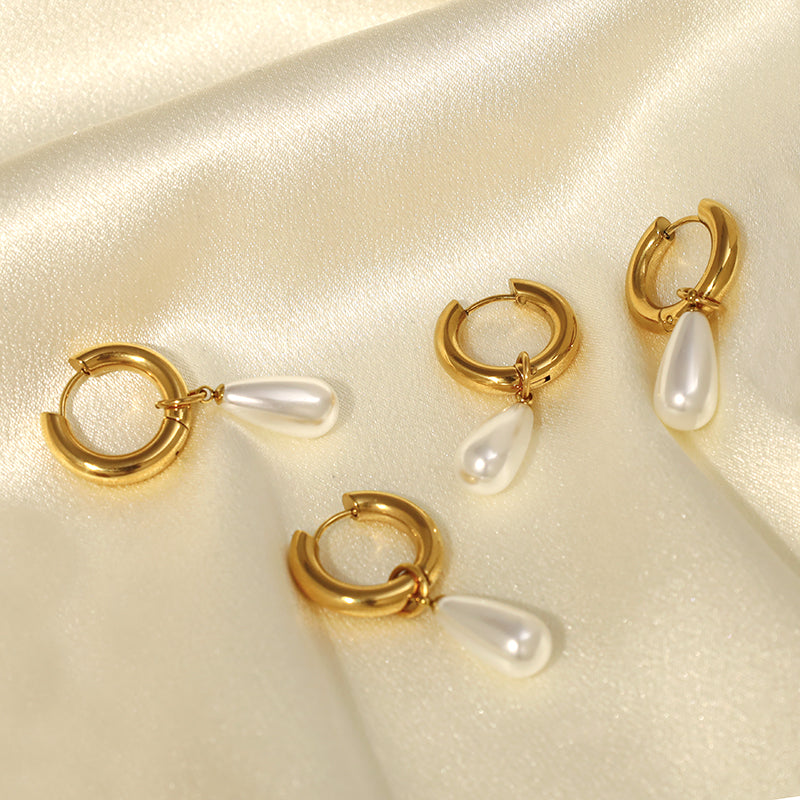 Perla Grande Drop Hoops