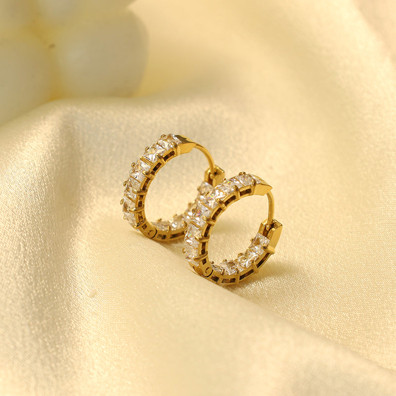 Regalia Princess-Cut Crystal Hoops