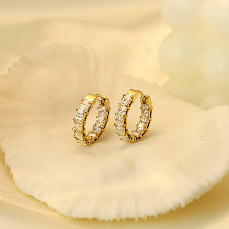 Regalia Princess-Cut Crystal Hoops