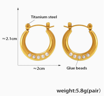 Perla Crescent Hoops