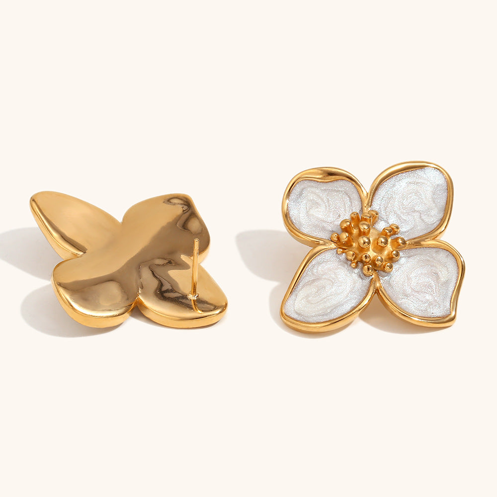 Opaline Gardenia Studs