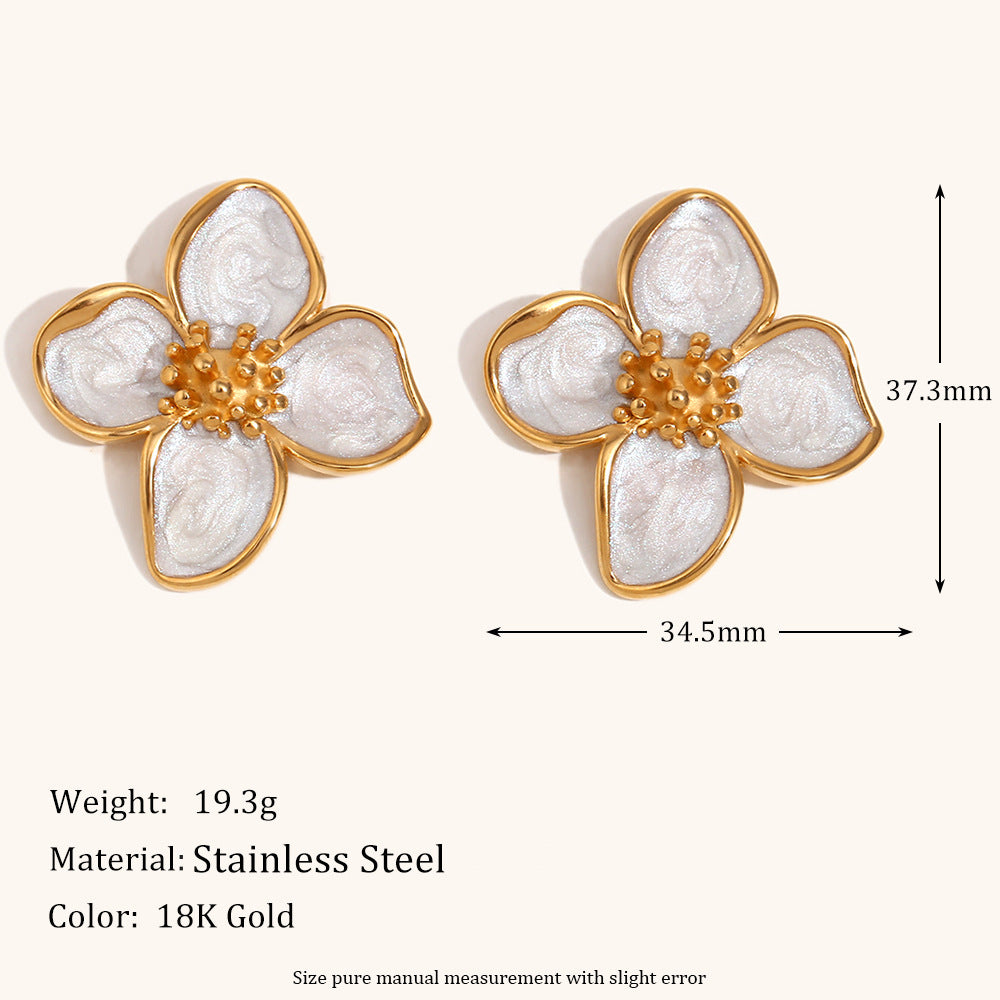 Opaline Gardenia Studs