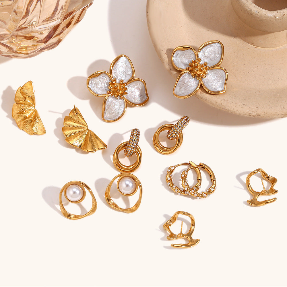 Opaline Gardenia Studs