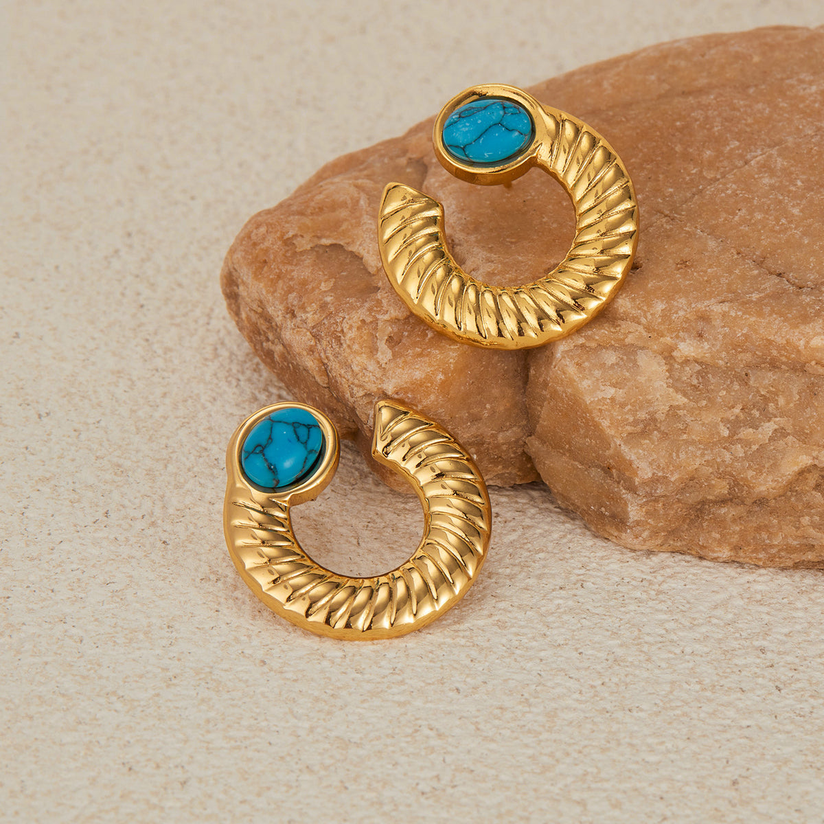 Azura Turquoise Crescent Studs