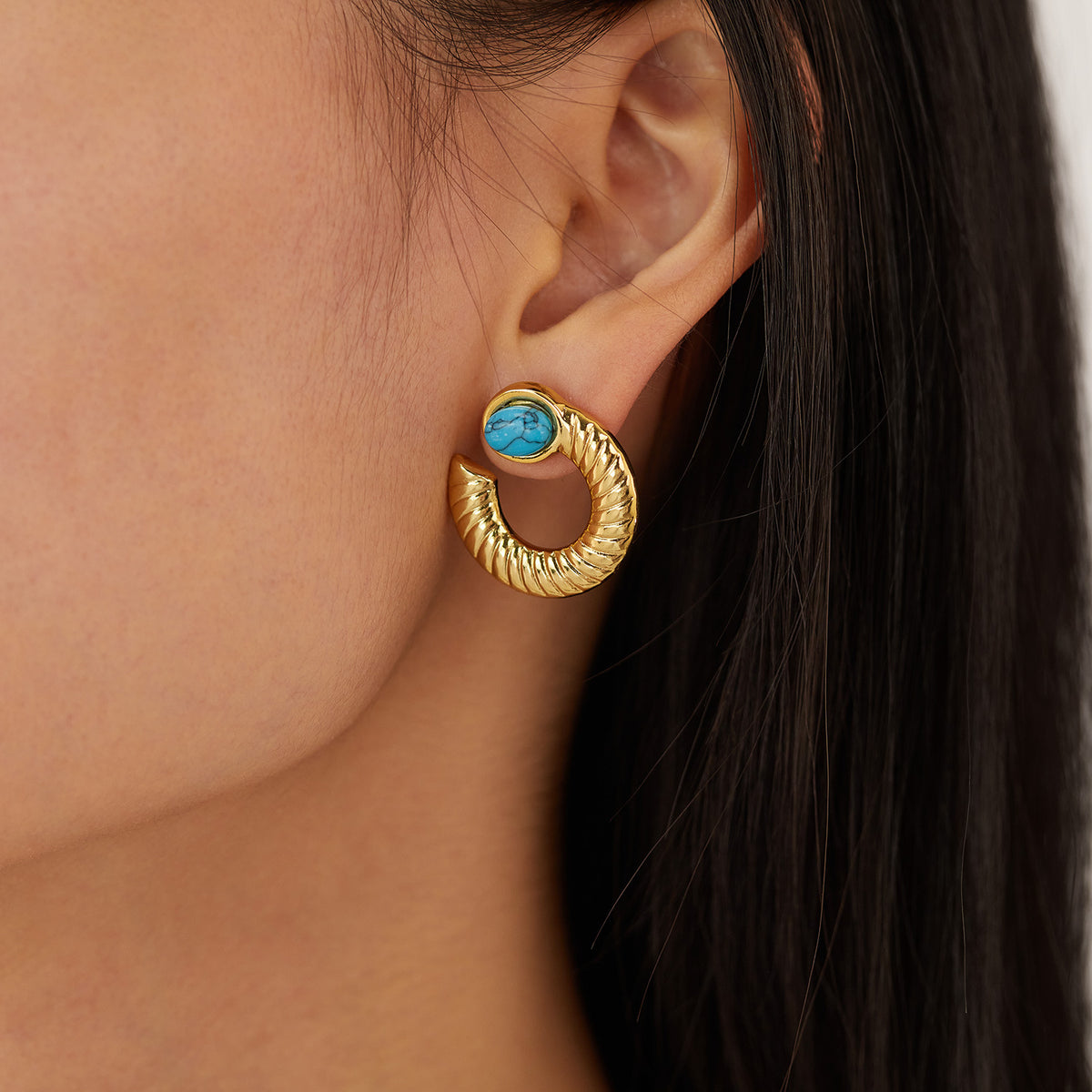 Azura Turquoise Crescent Studs