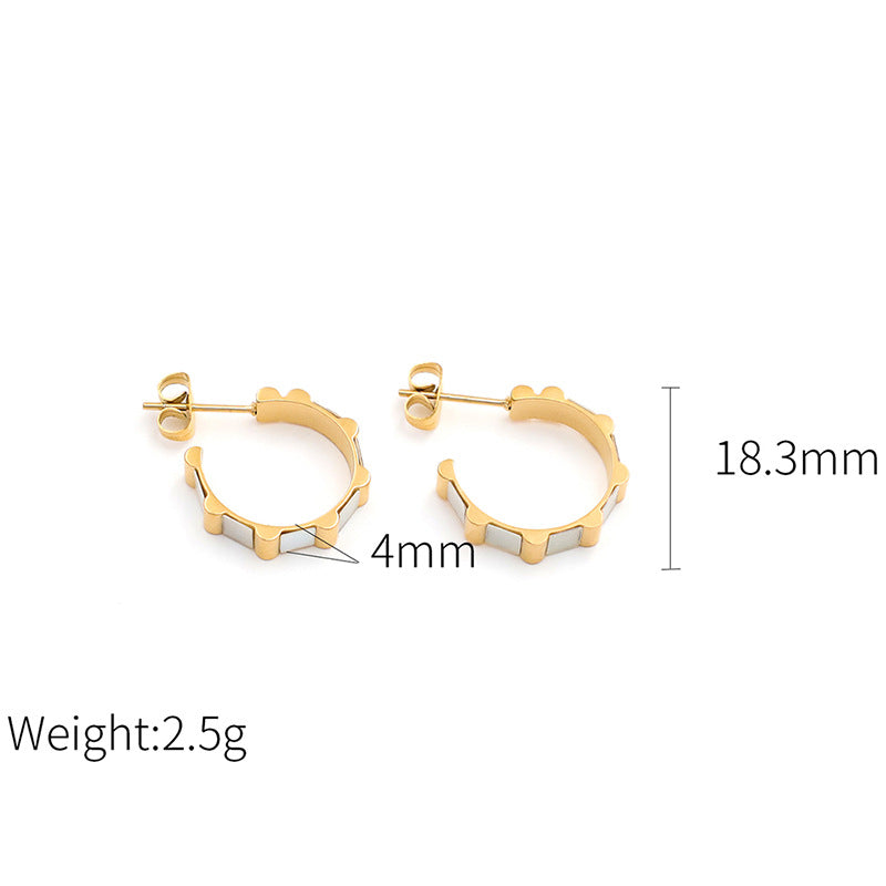 Celeste Scallop Hoops