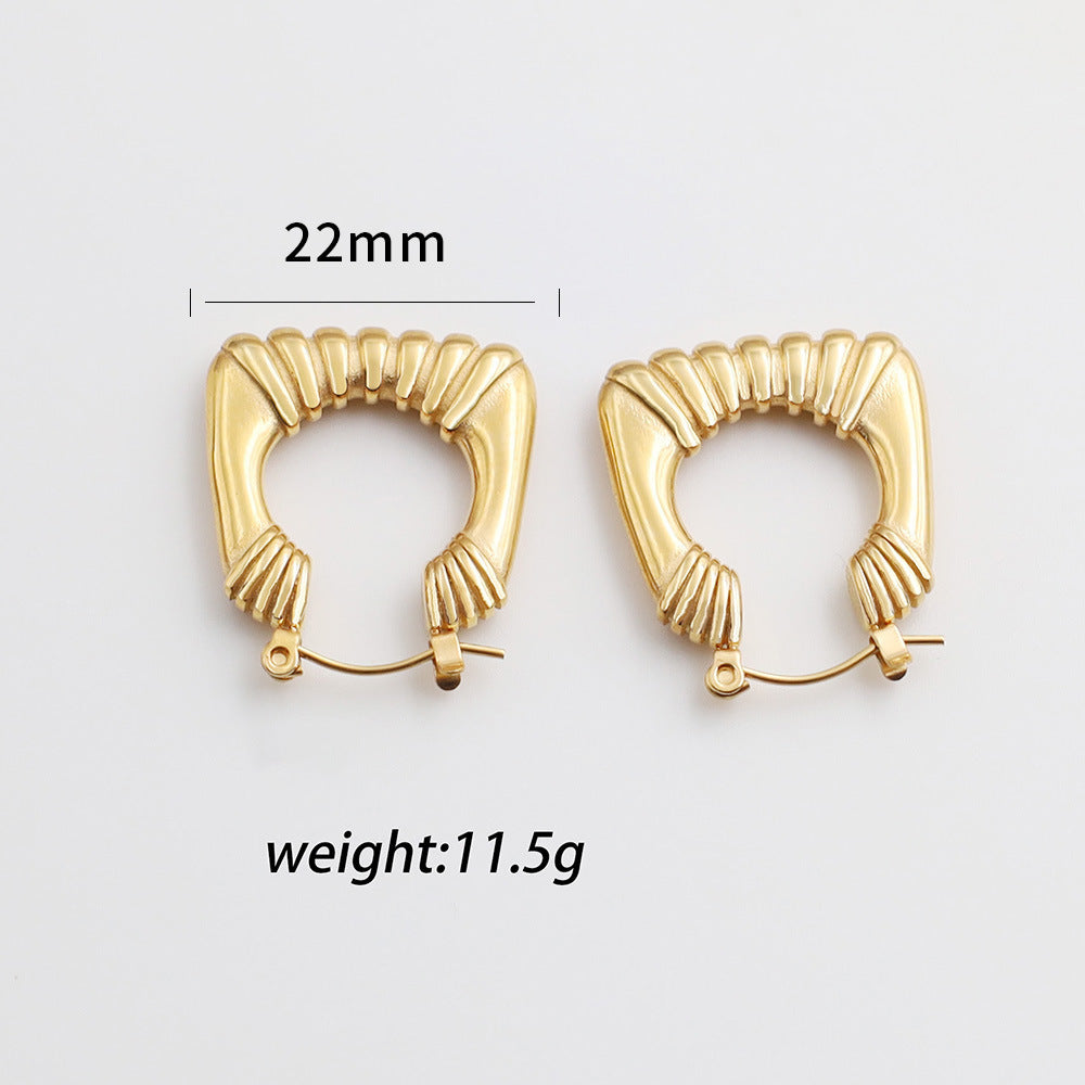 Arcadia Ribbed Square Hoops