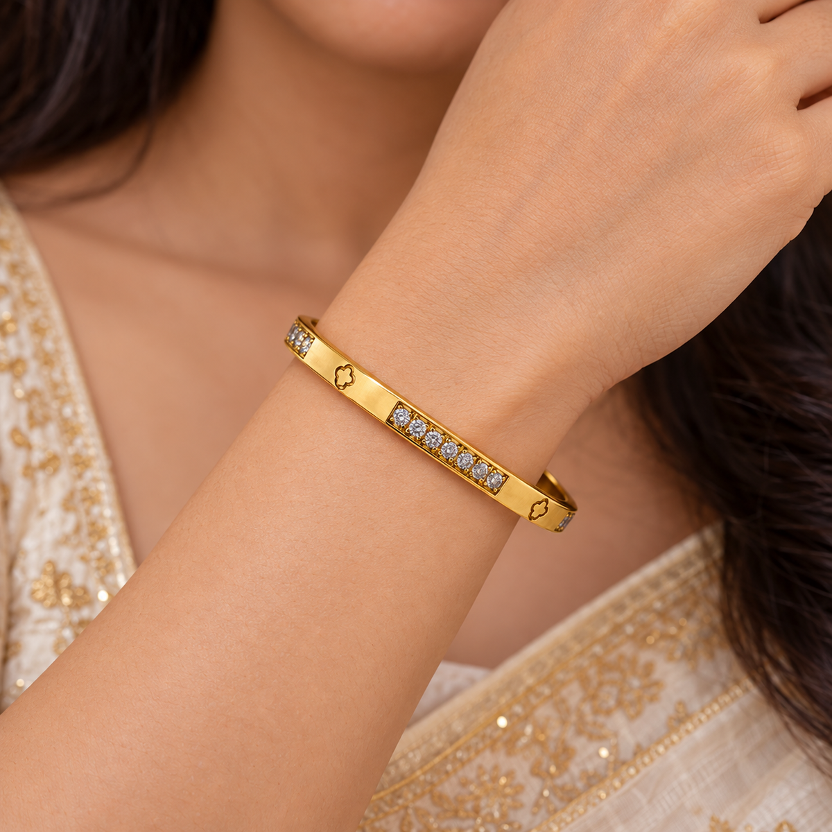 Star & Sparkle Panel Bangle