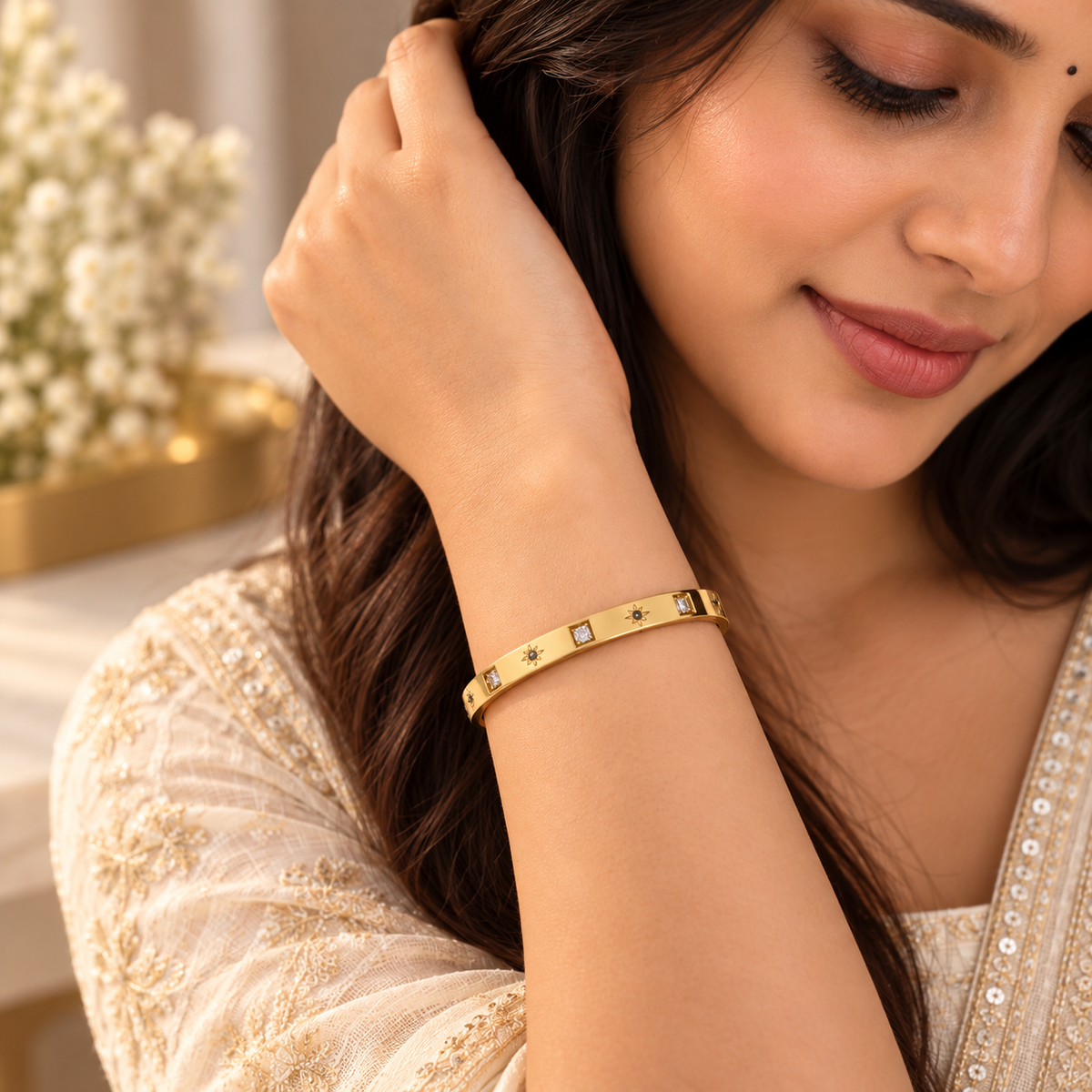 Celestial Square Stone Bangle