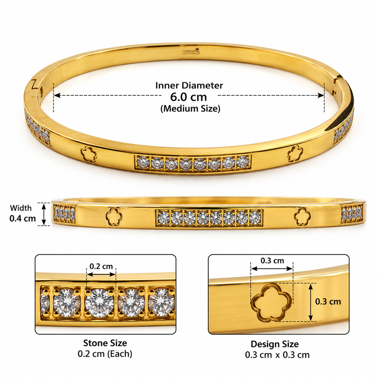 Star & Sparkle Panel Bangle