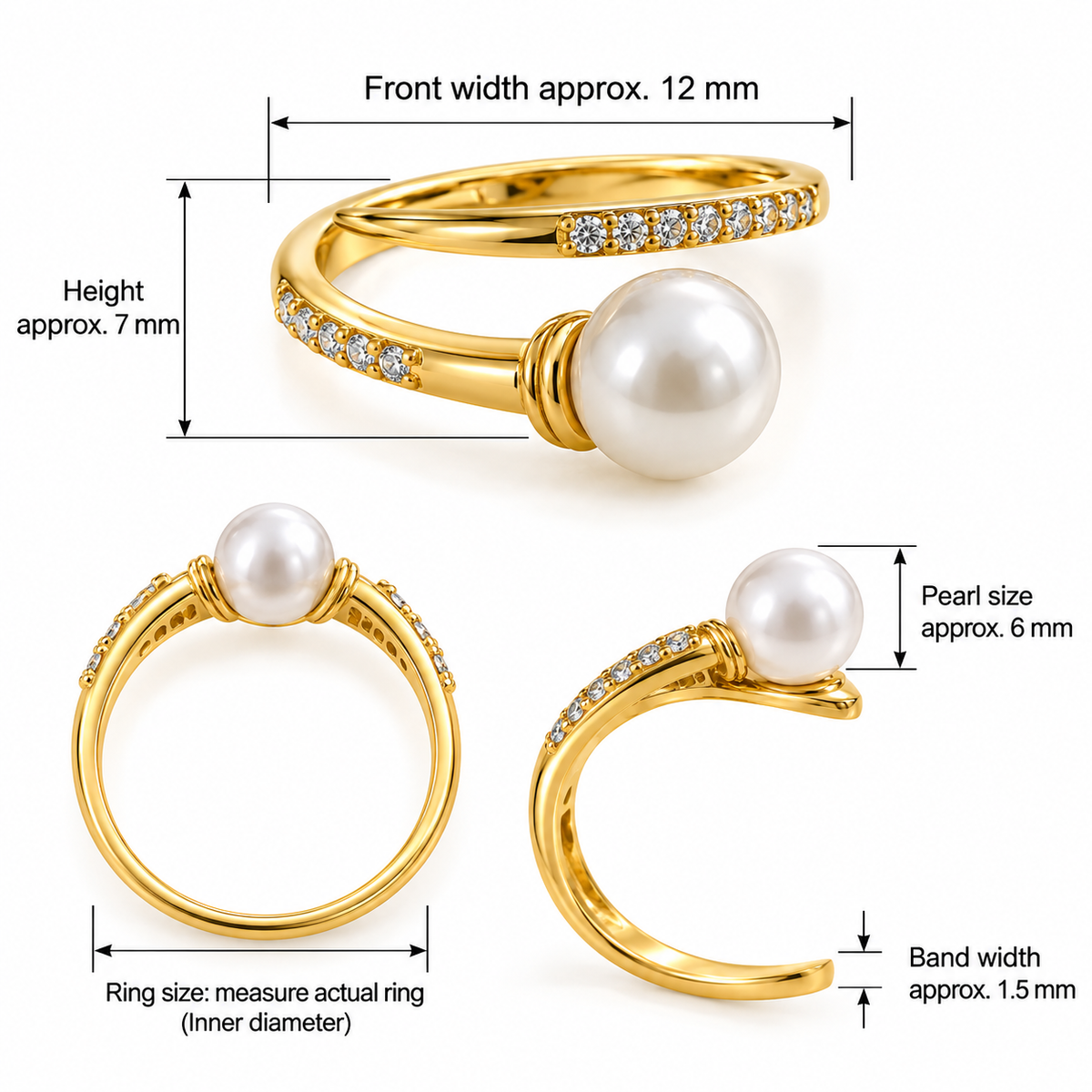 Pearl Pavé Wrap Ring