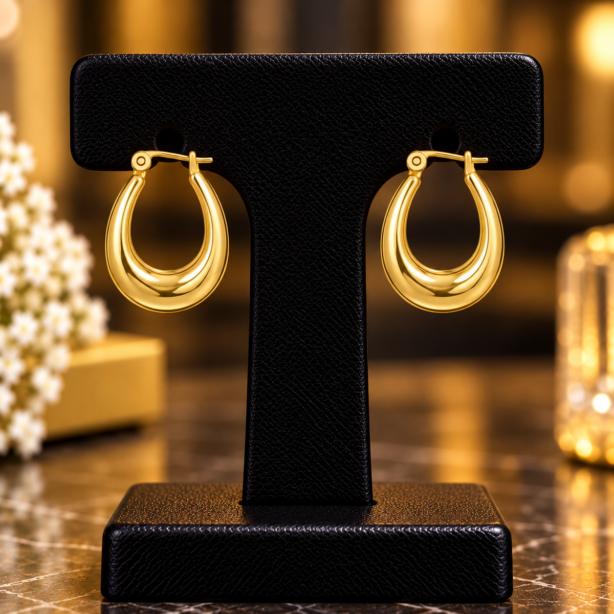 Sculpted Gold Hoop Earrings