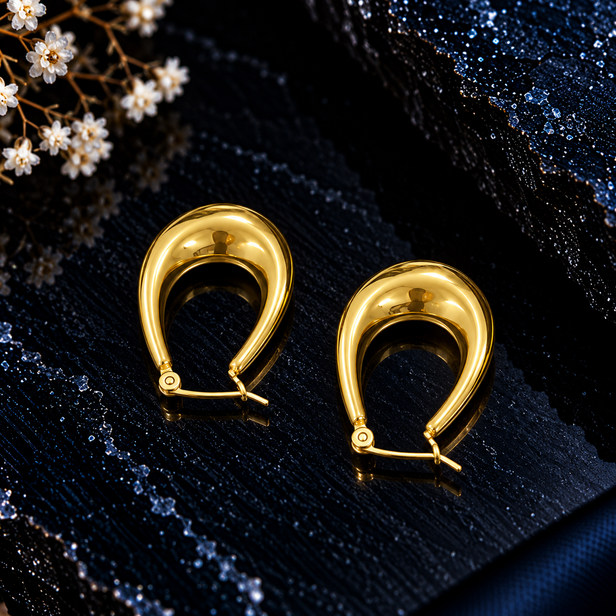 Sculpted Gold Hoop Earrings