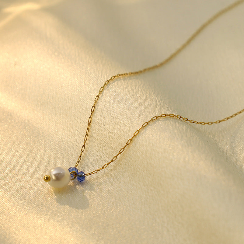 Azure Pearl Dewdrop Necklace