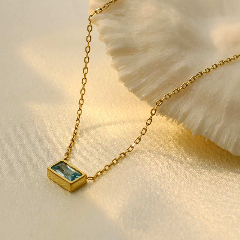 Laguna Emerald-Cut Pendant Necklace
