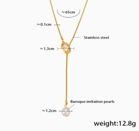 Perle Cascade Lariat Necklace