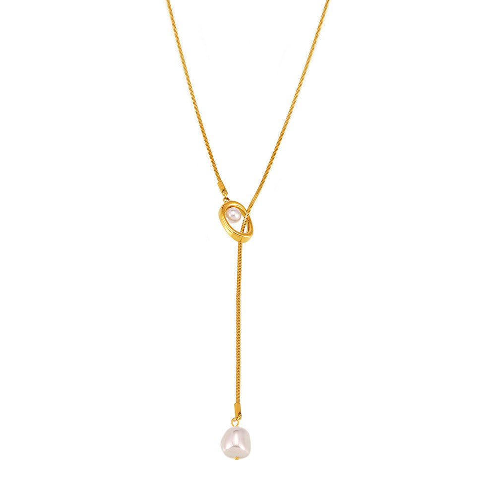 Perle Cascade Lariat Necklace