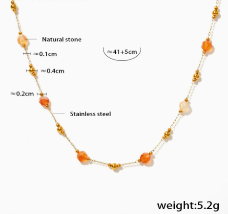 Amber Petal Station Necklace