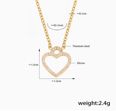 Open Heart Zircon Necklace